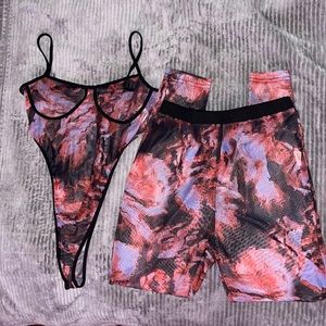 Two Piece Sheer Outfit (Size L)